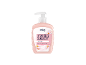 Almond moisturizing liquid soap with neutral pH for skin in a pink bottle with a dispenser.
