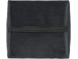 Black lumbar support cushion with an elastic strap.