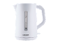 White electric kettle with a 1.7 L capacity and water level indicator.