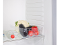 Fresh vegetables like cauliflower, eggplants, and tomatoes in a fridge organizer.