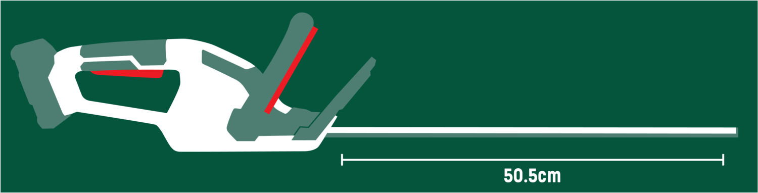 Hedge trimmer with a blade length of 50.5cm.