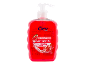 Red liquid handwash with pomegranate image and moisturising properties.