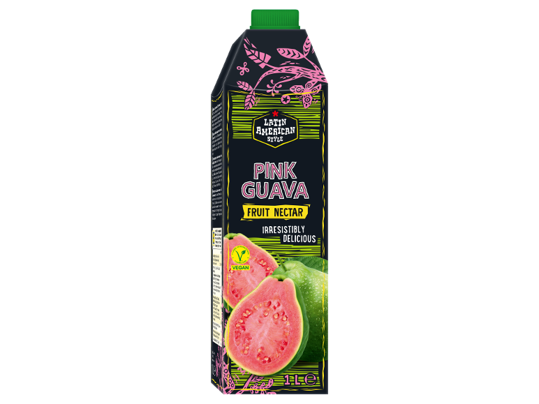 Latin American style pink guava fruit nectar, irresistibly delicious and vegan.