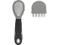 Grey pet brush and comb.