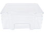 Clear plastic storage box