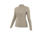 Beige long-sleeved high-neck top for women