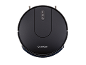 Black robotic vacuum cleaner with control buttons on top