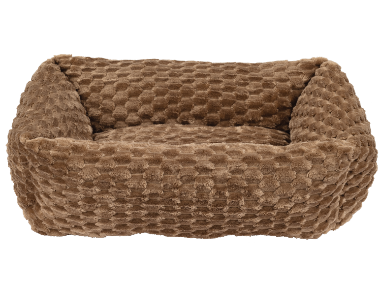 Soft brown dog bed with bubble texture.