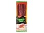 Packaging for mini fuet snacks, 80g, with nutritional information.