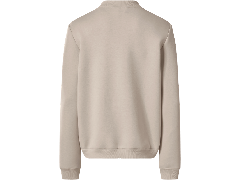 Plain light beige sweatshirt, back view.
