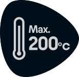 Maximum temperature seal: 200°C.
