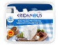 Feta cheese PDO in brine, matured in wooden barrels, with olives and herbs.