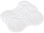 Three white breast pads stacked on top of each other