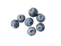 Fresh, juicy blueberries with water droplets on a black background.