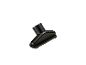 Black vacuum cleaner nozzle for cleaning furniture and upholstery.