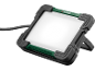 LED work light with a black frame and green trim.