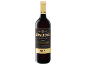 Bottle of red wine Gran Reserva Rioja with a gold and black label.