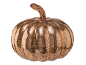 Decorative glass pumpkin in copper color with a crackled pattern.