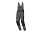 Grey and black work dungarees with pockets and adjustable straps.