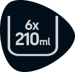 Seal indicating 6x 210ml portions.