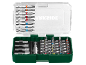 Bit and socket set in a green case with a transparent lid.