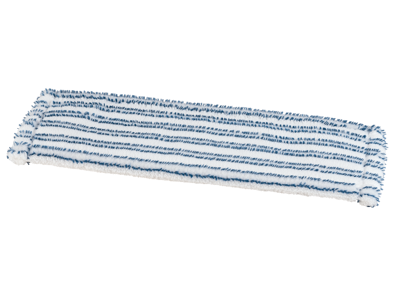 White mop pad with blue stripes