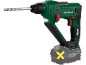 Cordless rotary hammer drill with battery and drill bit.