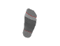 Grey sports sock with red details, viewed from underneath.