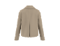 Beige long-sleeved jacket with collar, back view