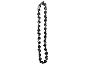 Chainsaw chain on a black background.