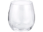 Clear glass tumbler with a rounded shape