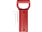 Red plastic handle and two Allen keys on a black background.