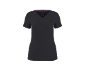 Dark grey women's short-sleeved V-neck t-shirt
