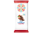 Milk chocolate with strawberry flavoured filling and traditional floral design.