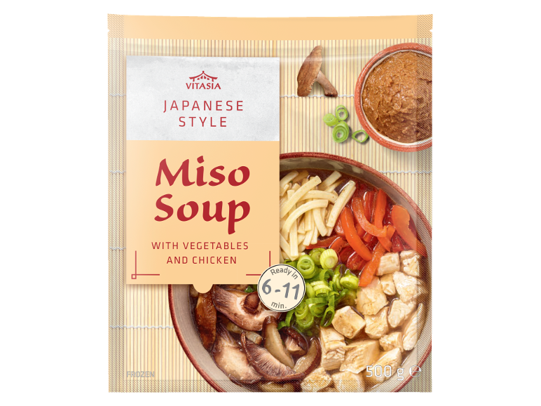 Japanese style Miso soup with vegetables and chicken, ready in 6-11 minutes, 500g.