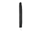 Black protective cover for parasol or garden furniture.