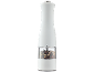 White electric pepper mill with a clear chamber filled with mixed peppercorns.