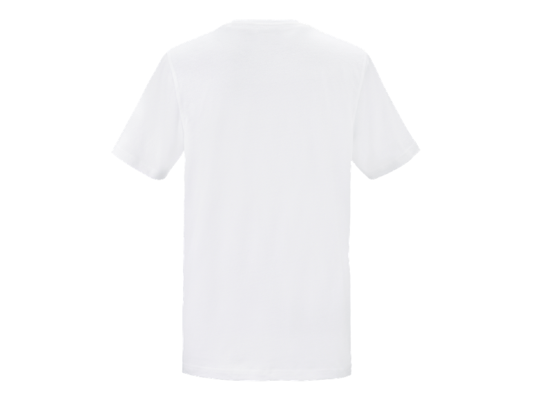 Plain white men's t-shirt, back view