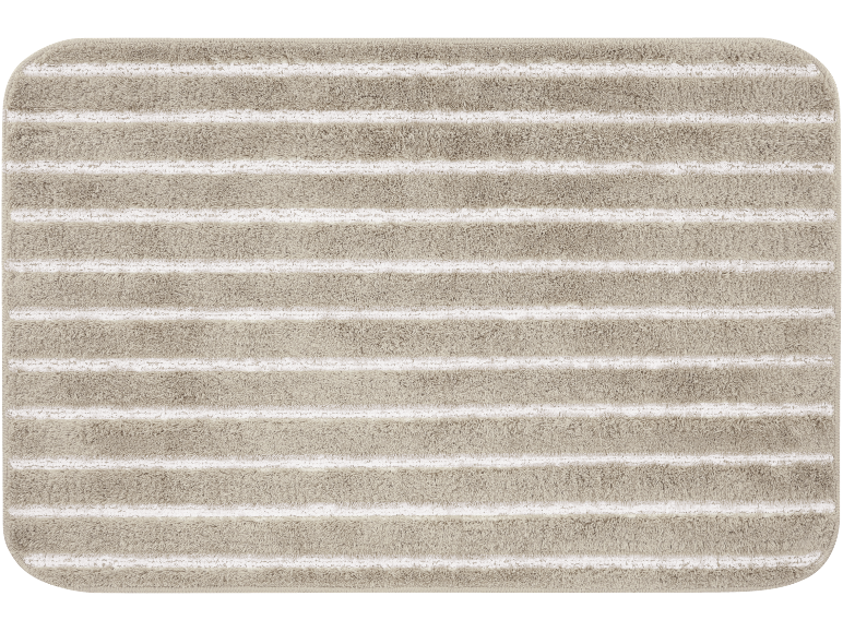 Beige bath mat with horizontal stripes