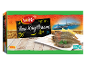 Packaging of raw king prawns, with a Mediterranean theme and text 'Raw King Prawns'.