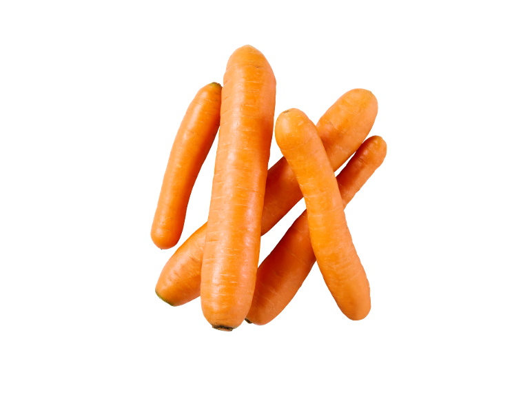 Fresh, orange carrots on a black background.