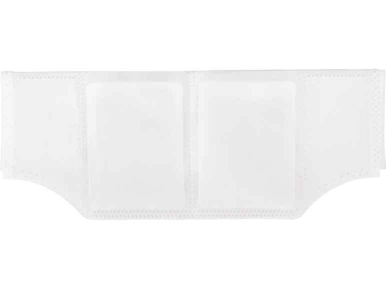 White disposable diaper with two absorbent pads