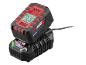 A power tool battery charger with a battery pack inserted, displaying 'X 20V TEAM' and '4.5 A max'.
