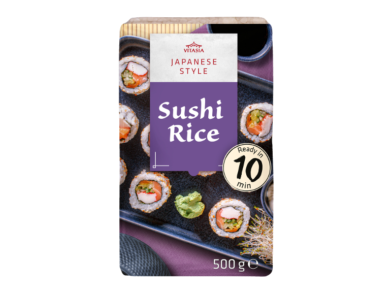 Box of Japanese style sushi rice, ready in 10 minutes, 500g.