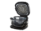 Open air fryer with a glass bowl and a grid.