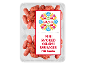 Packaged mini smoked salami sausages with paprika, featuring a colorful folk pattern.