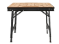 Foldable workbench with wooden top and adjustable legs