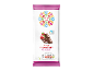 Milk chocolate bar with raspberry creme filling, with floral design and nutritional information.