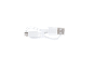 White USB-C to USB-A charging cable, coiled and secured with a white strap.