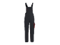 Dark grey work overalls with red stitching details and pockets.